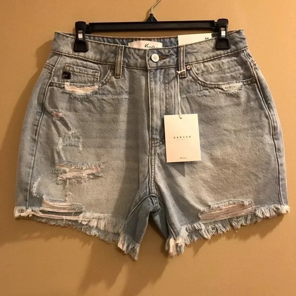 KanCan Ultra High Rise Denim Jean Cutoff Shorts NWT Women’s Size Small S - Picture 2 of 9